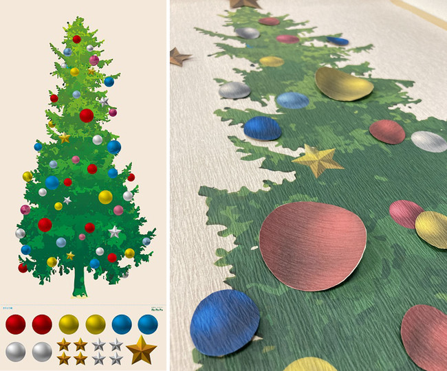 （左）季節のタペストリー「クリスマス」全体イメージ、（右）アップイメージ