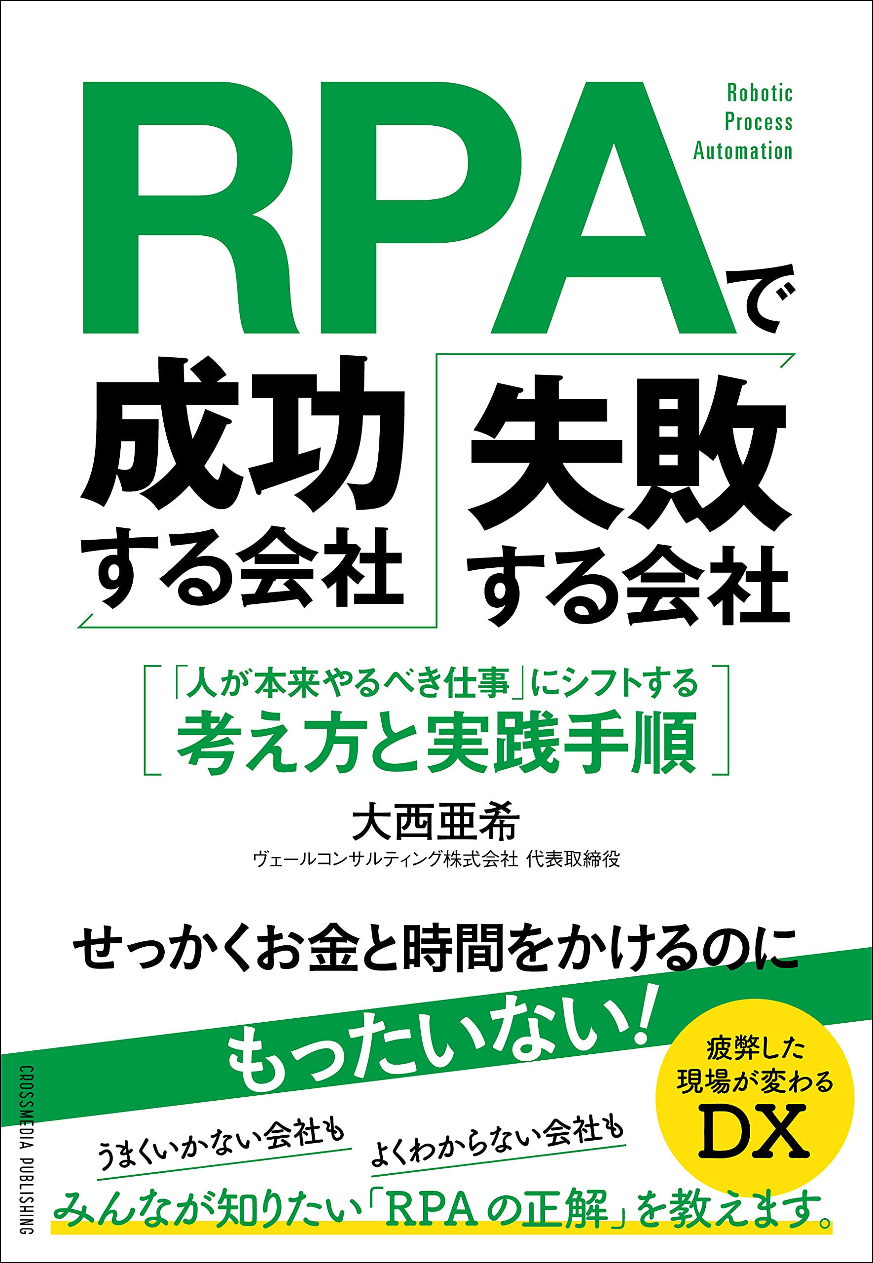 せっかくのdx 活かしきらないともったいない Rpa導入 と成功の手引き書 Rpaで成功する会社 失敗する会社 7月21日 水 発売 みんなが知りたい Rpaの正解 を教えます クロスメディアグループ株式会社のプレスリリース