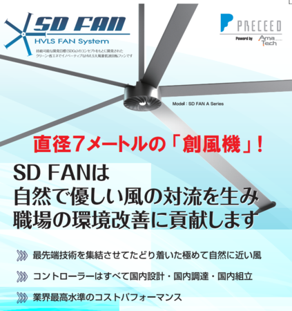 夏の暑さ対策や換気対策にsd Fan Led照明標準装備 の販売を開始 株式会社プレシードのプレスリリース