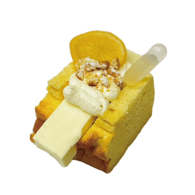 スポイトで味を変えられる「レモンチーズケーキ・シフォンサンド」 スポイトで味を変えられる「レモンチーズケーキ・シフォンサンド」