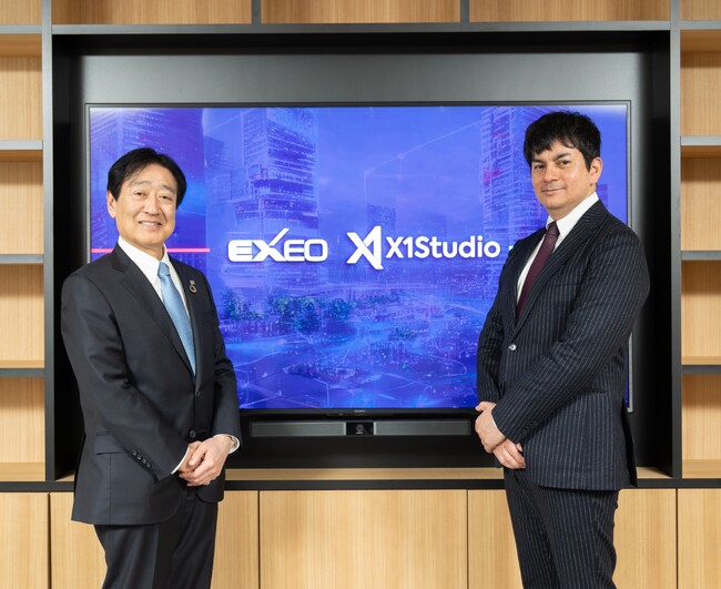 エクシオグループ 代表取締役社長 舩橋哲也様（左）、X1Studio ファウンダー兼代表取締役社長 ウィリアム・アチュリ（右）