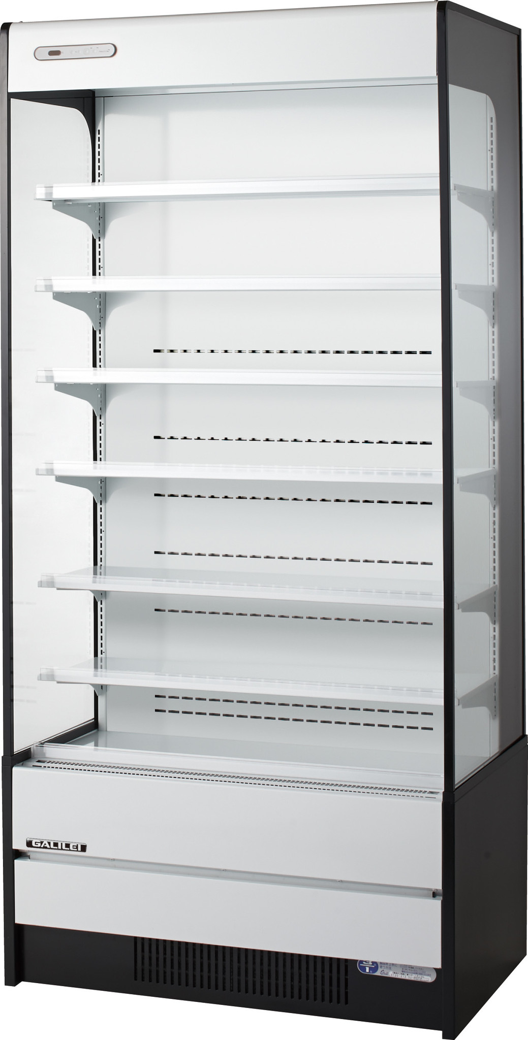 冷凍機内蔵型の多段オープンショーケース下段２温度式タイプモデル