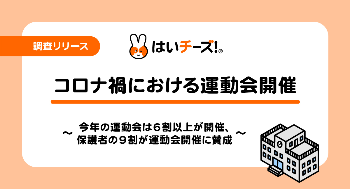 【コロナ禍における運動会開催に関するパパママ意識調査】今年の運動会は6割以上が通常開催または延期開催、10月2週目が最多　運動会実施について「賛成派が9割」かつ「84％が動画配信を期待」