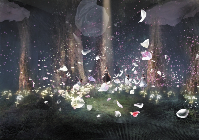 ※画像『音とセンシングで現れる、一夜限りの花畑ーFLOWERS by NAKED × ヴァイオリニスト 木嶋真優 アートコンサート』イメージ