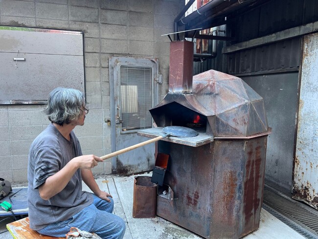 SSKのピザ窯で焼いたピザを提供