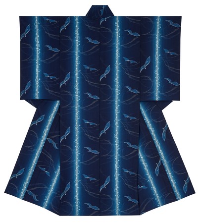 東京都教育委員会賞  　絣織着物「空からの贈り物」（かすりおりきもの「そらからのおくりもの」） 若松　由美