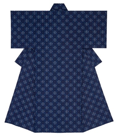 日本経済新聞社賞 　 久留米絣着物「花輪」（くるめがすりきもの「かりん」） 松枝　小夜子