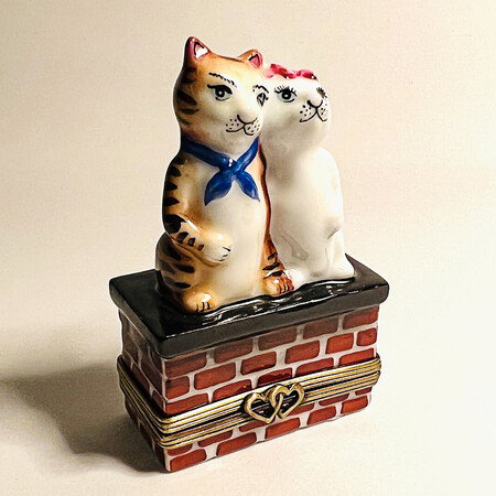 猫リモージュボックス1点限り 33,000円（フランス製・磁器・真鍮）