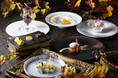 【琵琶湖ホテル】 Autumn Afternoon & Desserts　マスカット・洋梨・紅まどんな・ネグローネ・紅玉など　秋の果実を“宝石”に見立て、6皿のデセールをコースで提供