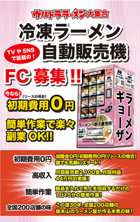 冷凍ラーメン自販機概要 冷凍ラーメン自販機概要