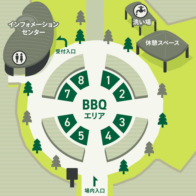 弓ヶ浜公園内BBQエリアマップ