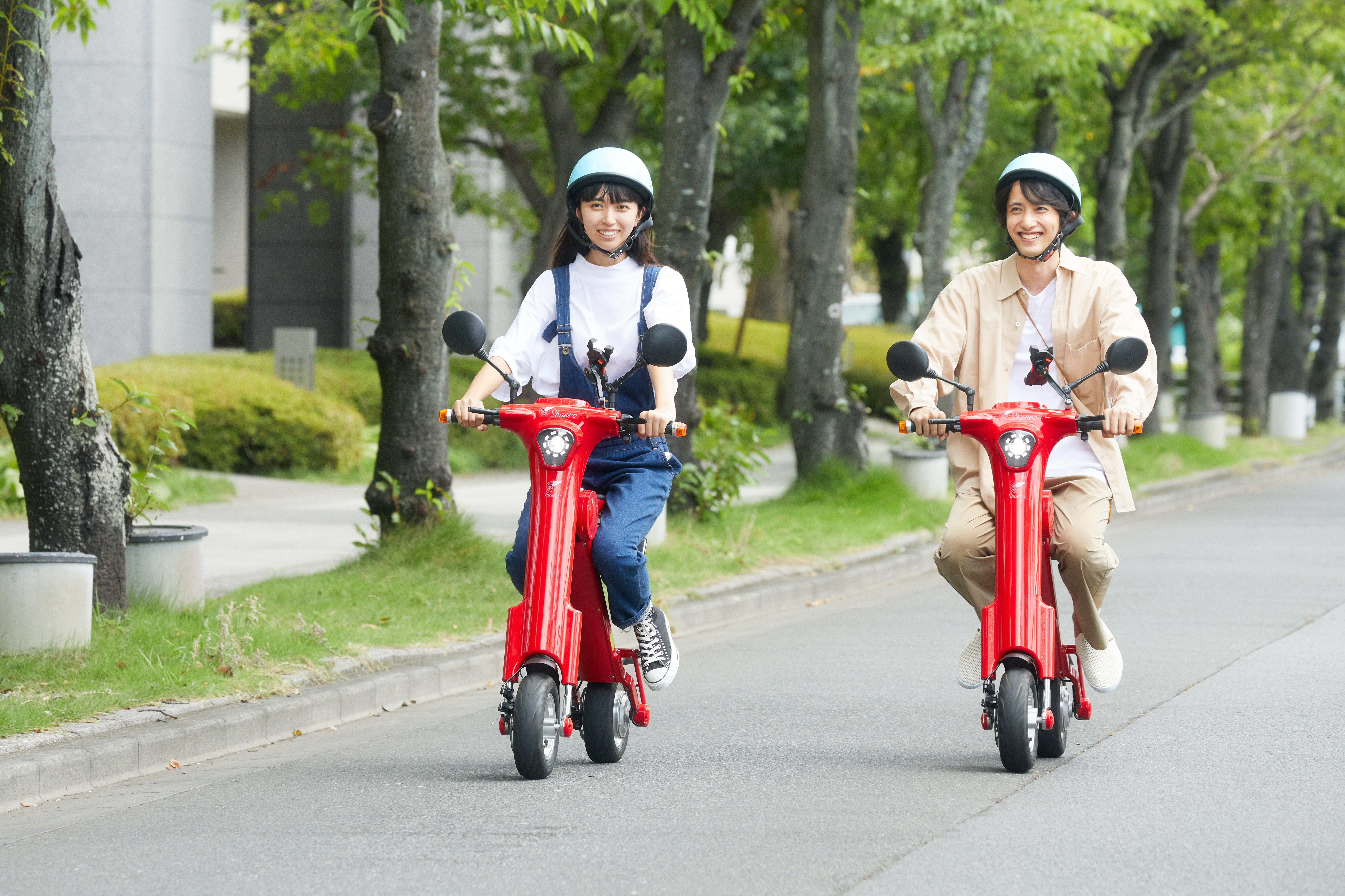 折りたたみ電動バイクのシェアリングサービス 「Shaero」が100