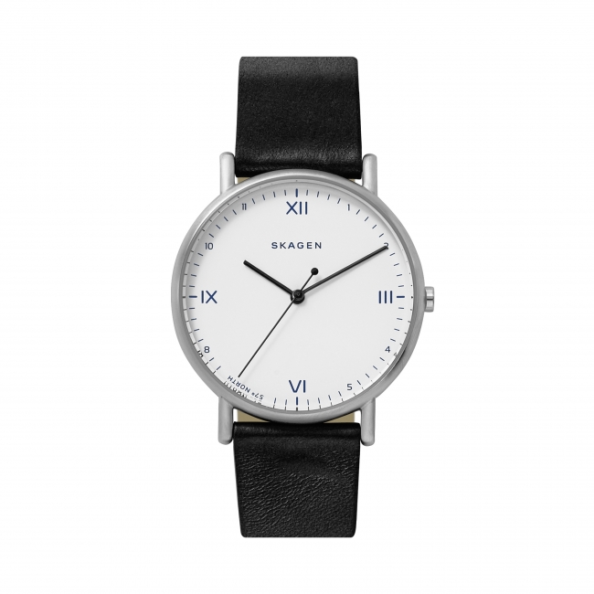 Skagen x playtype on sale signatur black leather watch