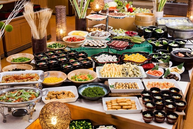 岩手の山海の幸を取り入れたお料理が並ぶビュッフェ 岩手の山海の幸を取り入れたお料理が並ぶビュッフェ