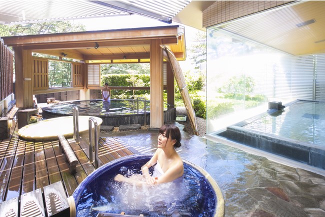 庭園露天風呂が人気の温泉