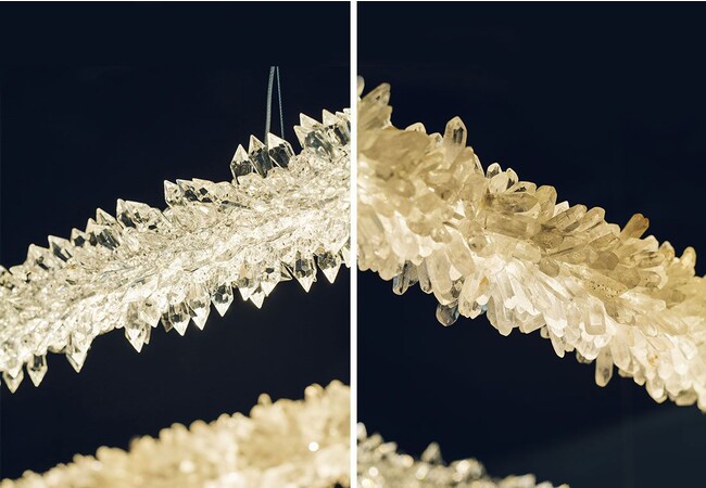 (左)クリスタルガラス(右)ナチュラルタイプ (左)クリスタルガラス(右)ナチュラルタイプ