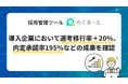 採用管理ツール「らくるーと」、導入企業において選考移行率＋20％、内定承諾率195％などの成果を確認