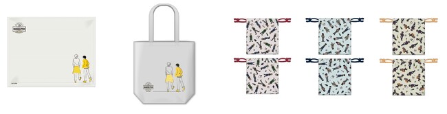 ファブリックランチョンマット、トートバッグ、きんちゃく(全3種) ファブリックランチョンマット、トートバッグ、きんちゃく(全3種)