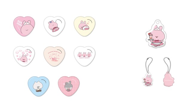 ハート型缶バッジ（ランダム8種）、ハート型缶バッジ（ランダム8種）