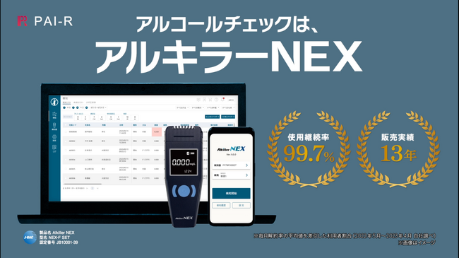 TVCM放映開始】クラウド型アルコールチェッカー、アルキラーNEX「鳴ったら、乗るな」のTVCMが放映されます/株式会社パイ・アール 投稿日時：  2023/08/22 09:47[PR TIMES] - みんかぶ