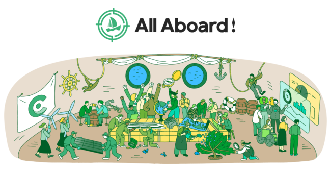 「All Aboard!」ロゴとキービジュアル