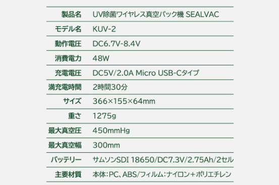 こんなの欲しかった！】UV除菌機能付コードレス真空パック機「SEALVAC