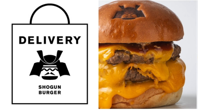 SHOGUN DELIVERYのシグネチャーメニュー「トリプルチーズバーガー」