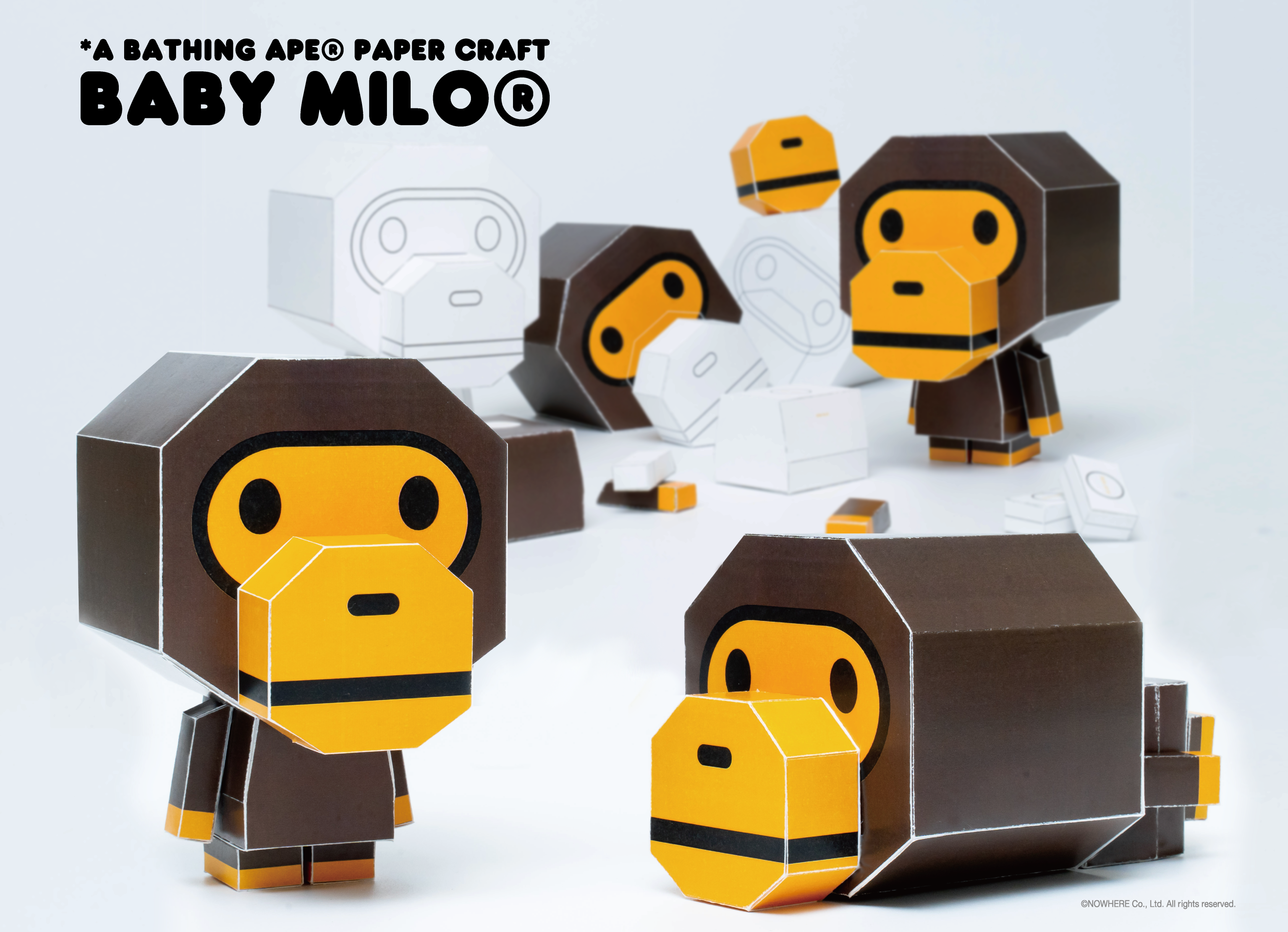 「A BATHING APE®」の大人気キャラクター「BABY MILO®」のペーパークラフトが登場！ ｜株式会社 ノーウェアのプレスリリース