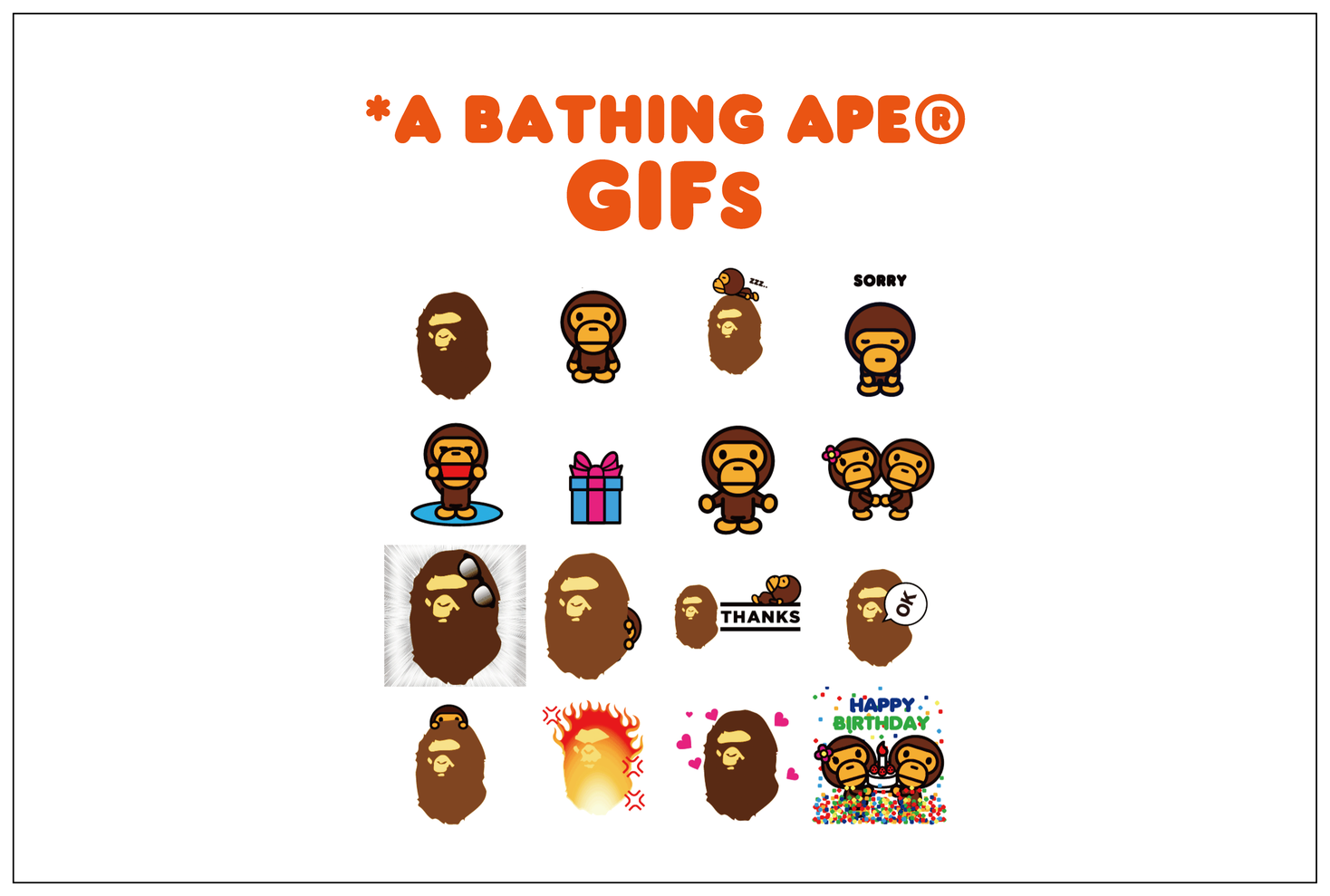 Bape 公式gifステッカーがgiphyとwechatに新登場 株式会社 ノーウェアのプレスリリース