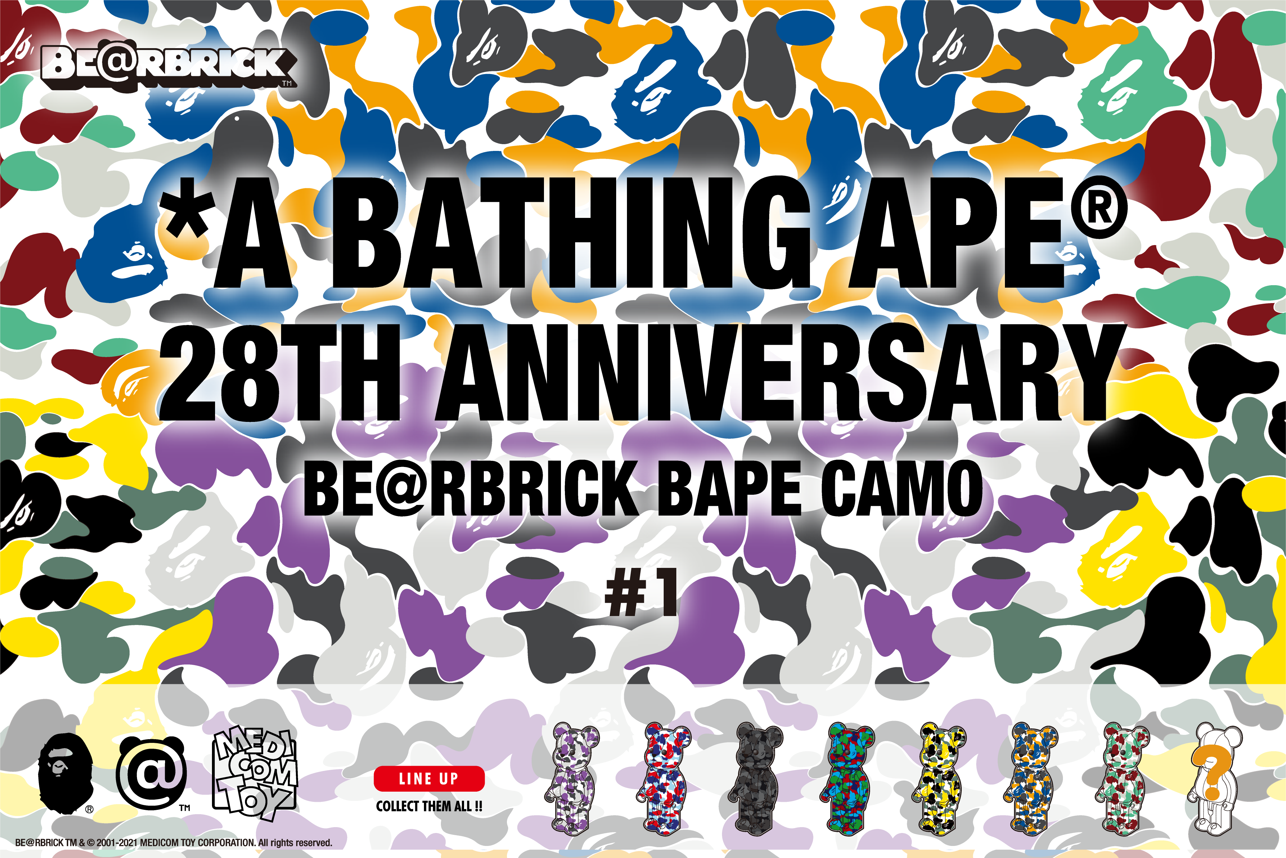 A BATHING APE® 28TH ANNIVERSARY BE@RBRICK BAPE® CAMO #1｜株式会社 ...