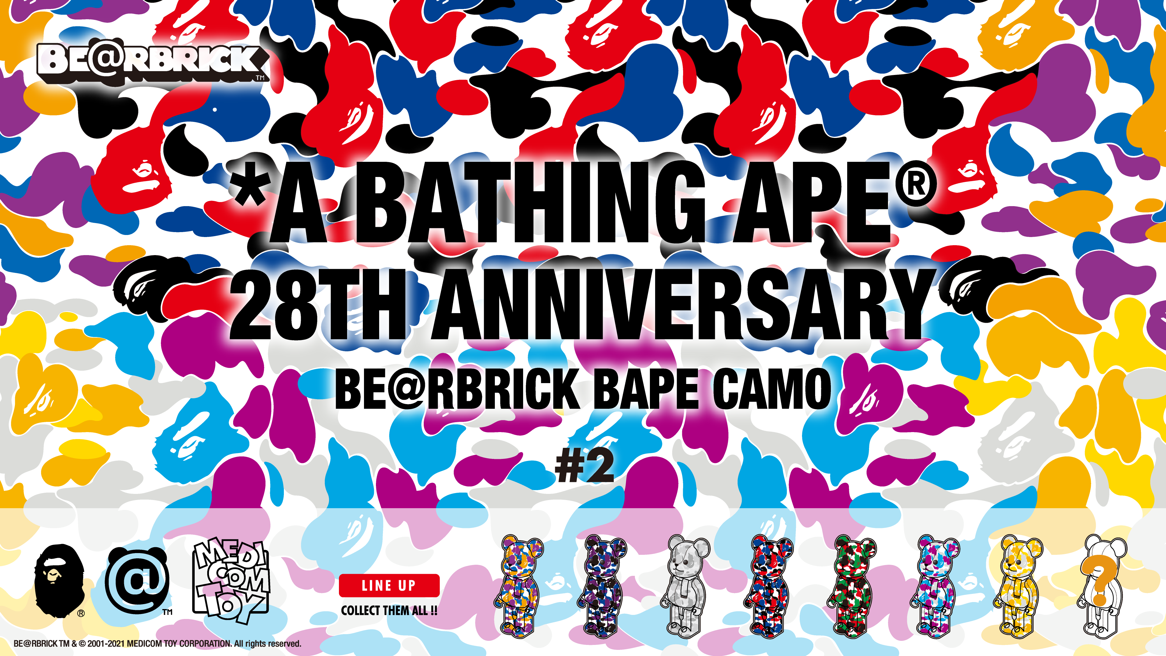 APE 28TH ANNIVERSARY BE@RBRICK BAPE CAMO