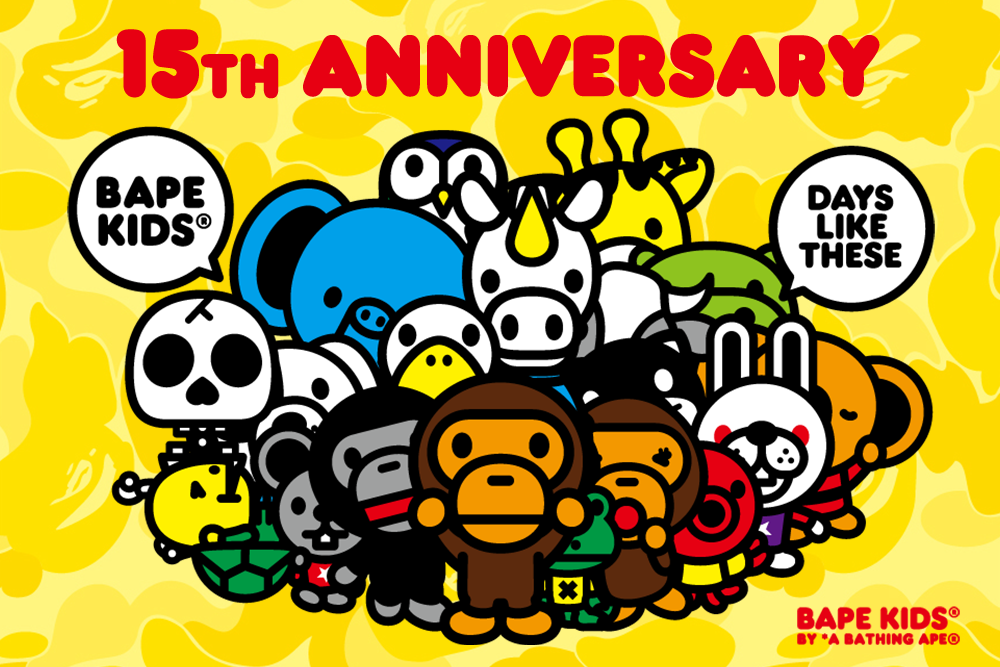 格安HOT】 A BATHING APE - BAPE KIDS × FCRB 15周年記念コラボTシャツ