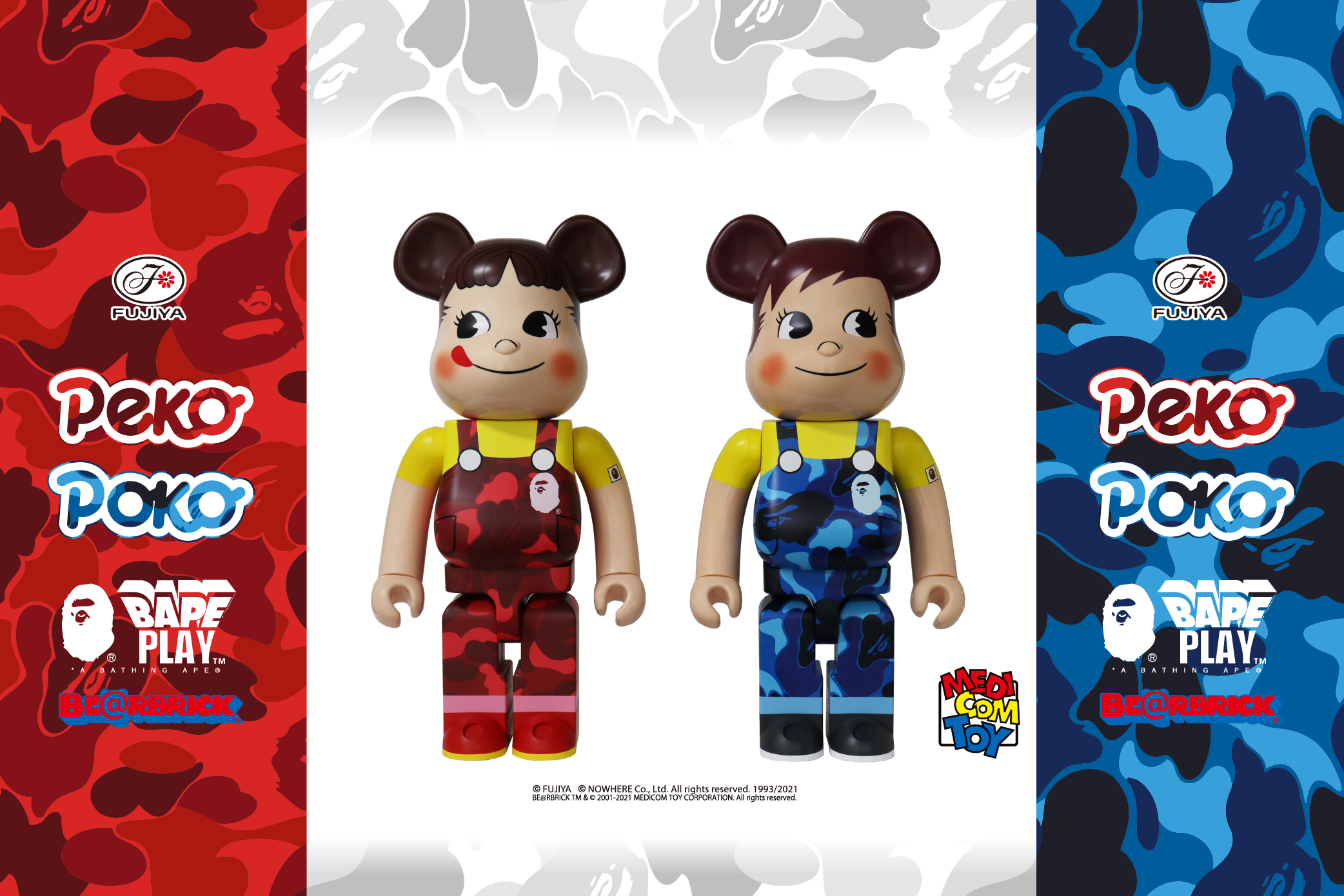 BE@RBRICK Fujiya ペコちゃん＆ポコちゃん ANA機長＆CA制服-