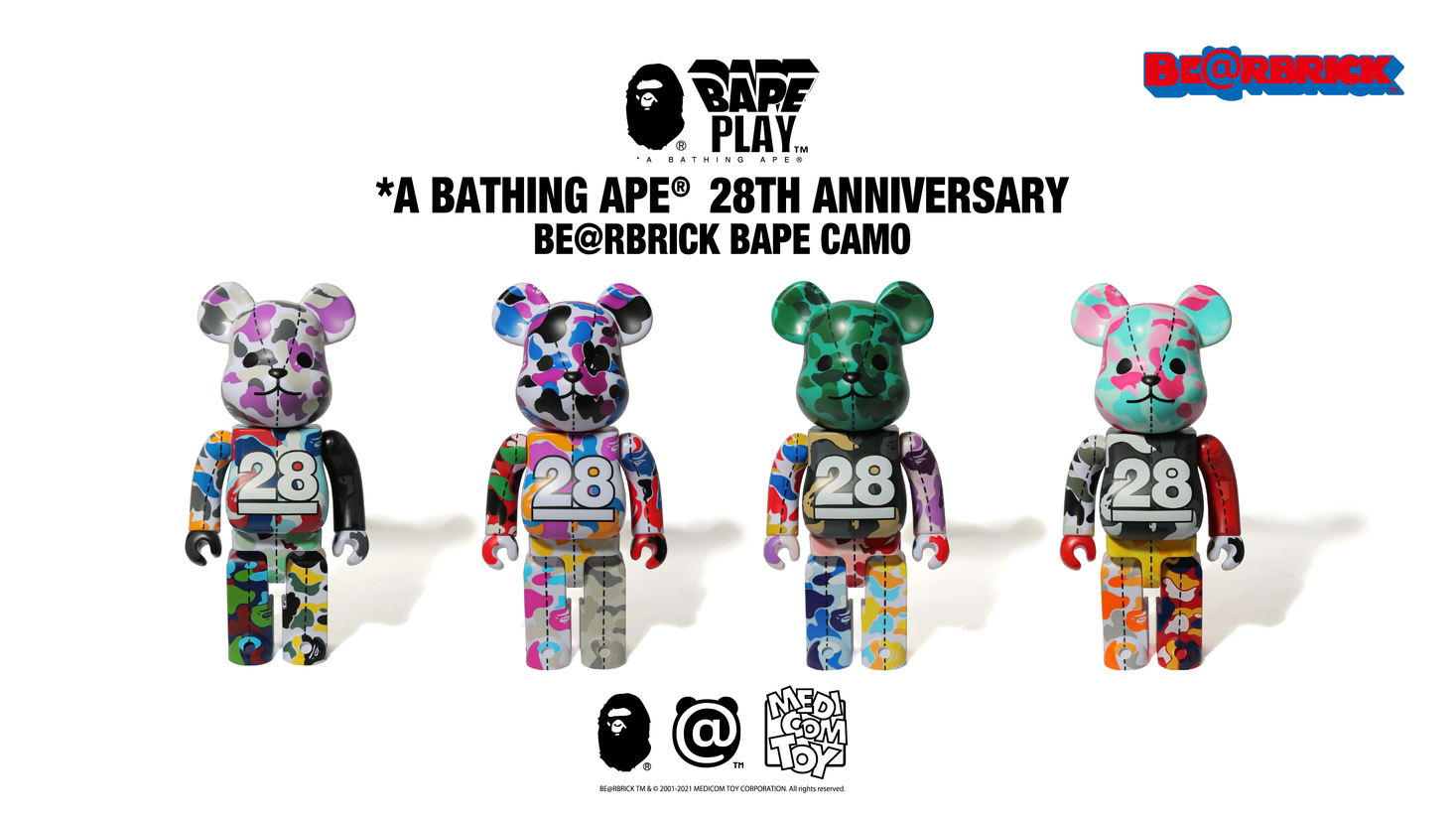 A BATHING APE® 28th ANNIVERSARY BE@RBRICK 400% / 1000%｜株式会社 ...