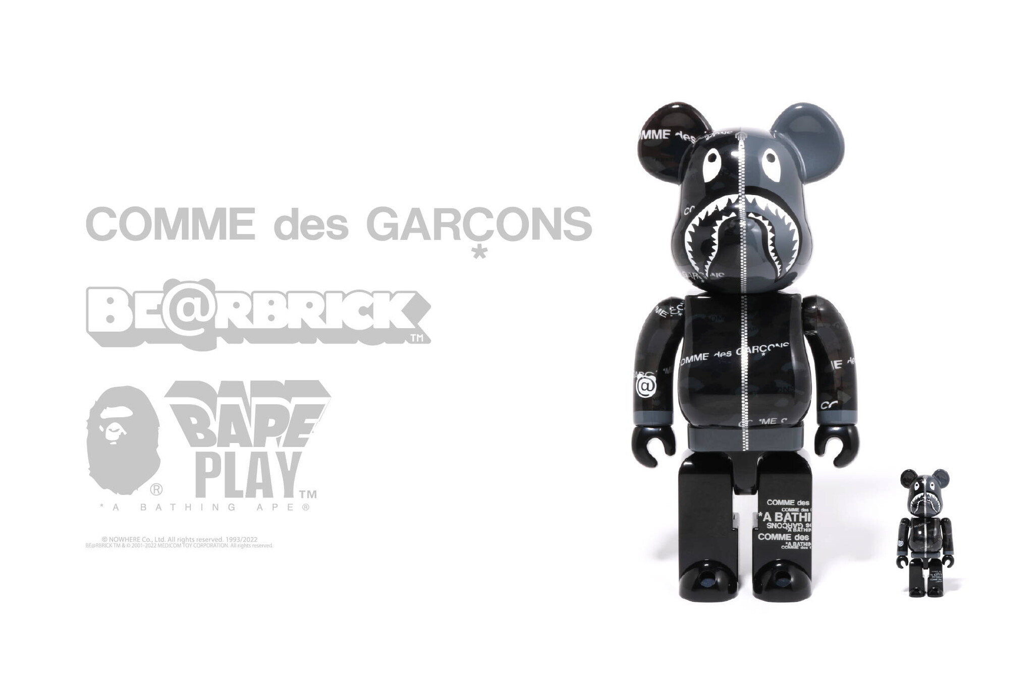 BE@RBRICK BAPE®︎ CDG CAMO SHARK 100% & 400%｜株式