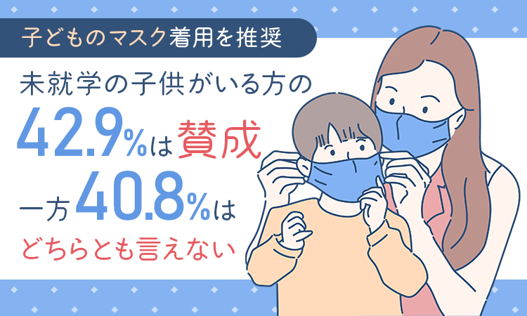 子どものマスク着用を推奨 未就学の子供がいる 方の42 9 は 賛成 一方40 8 は どちらとも言えない 日本トレンドリサーチのプレスリリース