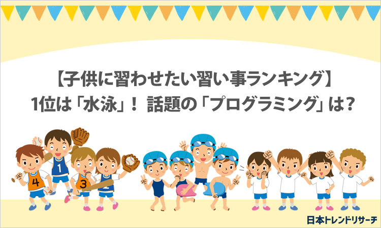 子供に習わせたい習い事ランキング 1位は 水泳 話題の プログラミング は 日本トレンドリサーチのプレスリリース