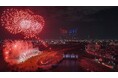 レッドクリフ、北区花火会オープニングで「生命の進歩」をテーマに500機のドローンショーを実施