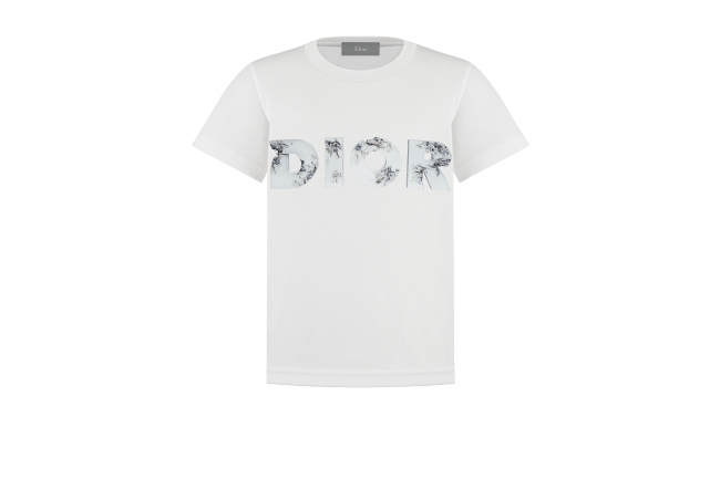 DIOR ディオール 20SS×Daniel Arsham ダニエルアーシャム ロゴプリント 半袖Tシャツ カットソー ホワイト 023J615B0554