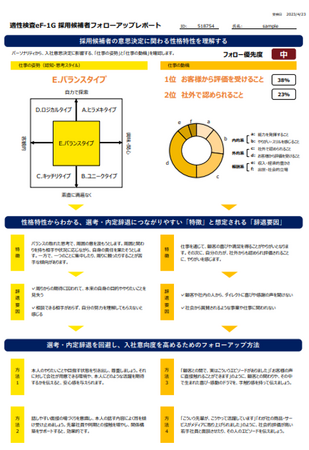 ＜採用候補者フォローアップレポート＞