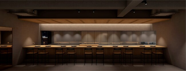 調理人と会話が楽しめるカウンター席(新店舗パース) 調理人と会話が楽しめるカウンター席(新店舗パース)