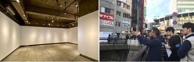 (左) SRギャラリー (右)『福岡』撮影風景より (画像提供_ 福岡フィルムコミッション) (左) SRギャラリー (右)『福岡』撮影風景より (画像提供_ 福岡フィルムコミッション)