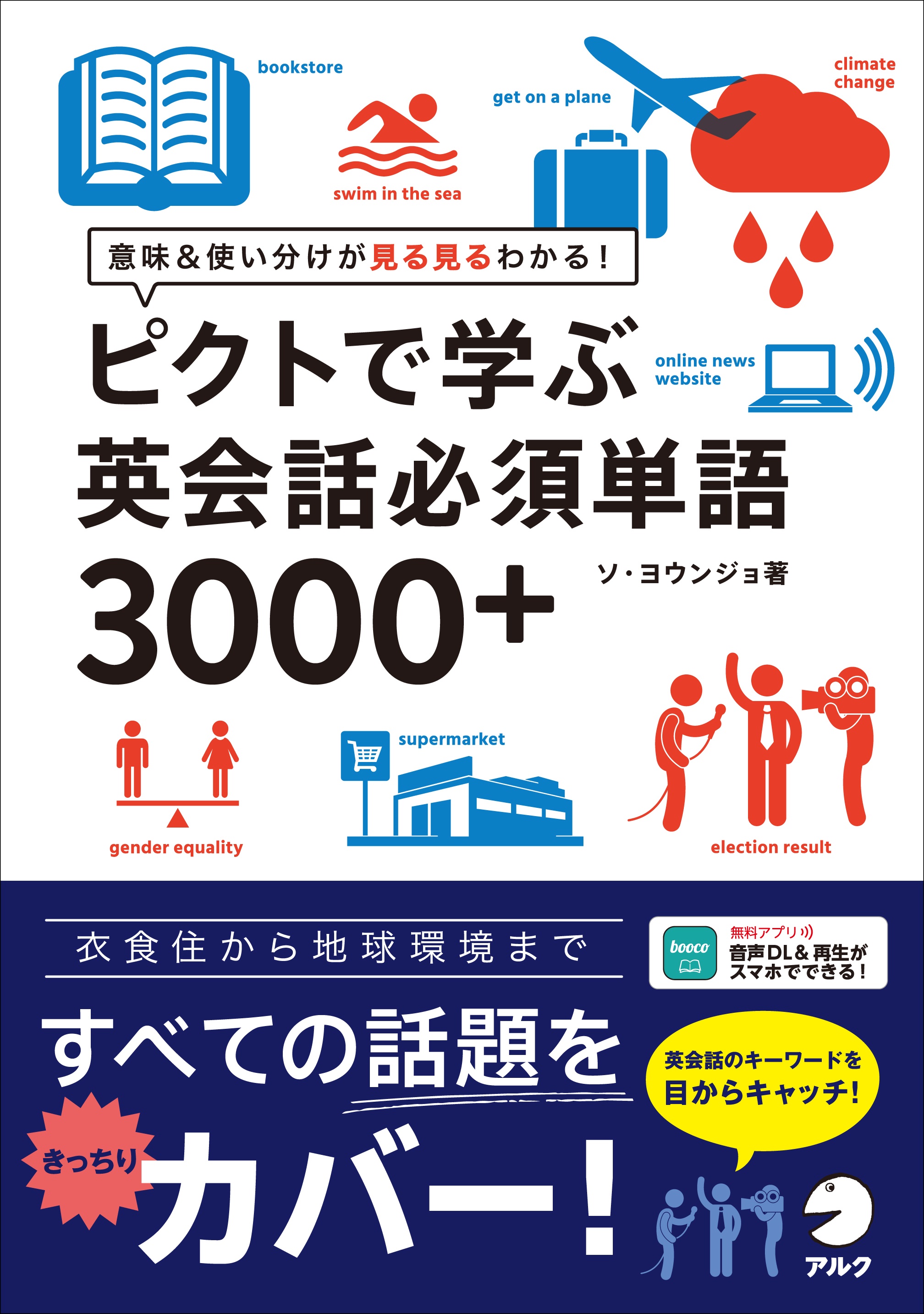 英会話に必要不可欠な3000 の単語を 1000 のピクトグラムを駆使して修得 ピクトで学ぶ英会話必須単語3000 4月27日発売 株式会社アルクのプレスリリース