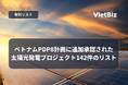 有料リスト販売|ベトナムPDP8計画に追加承認された太陽光発電プロジェクト142件のリスト