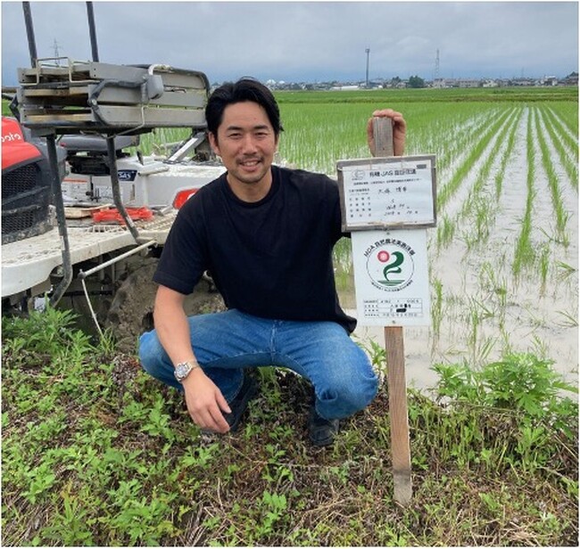 ▲有機新潟コシヒカリ 生産者の大塚さん