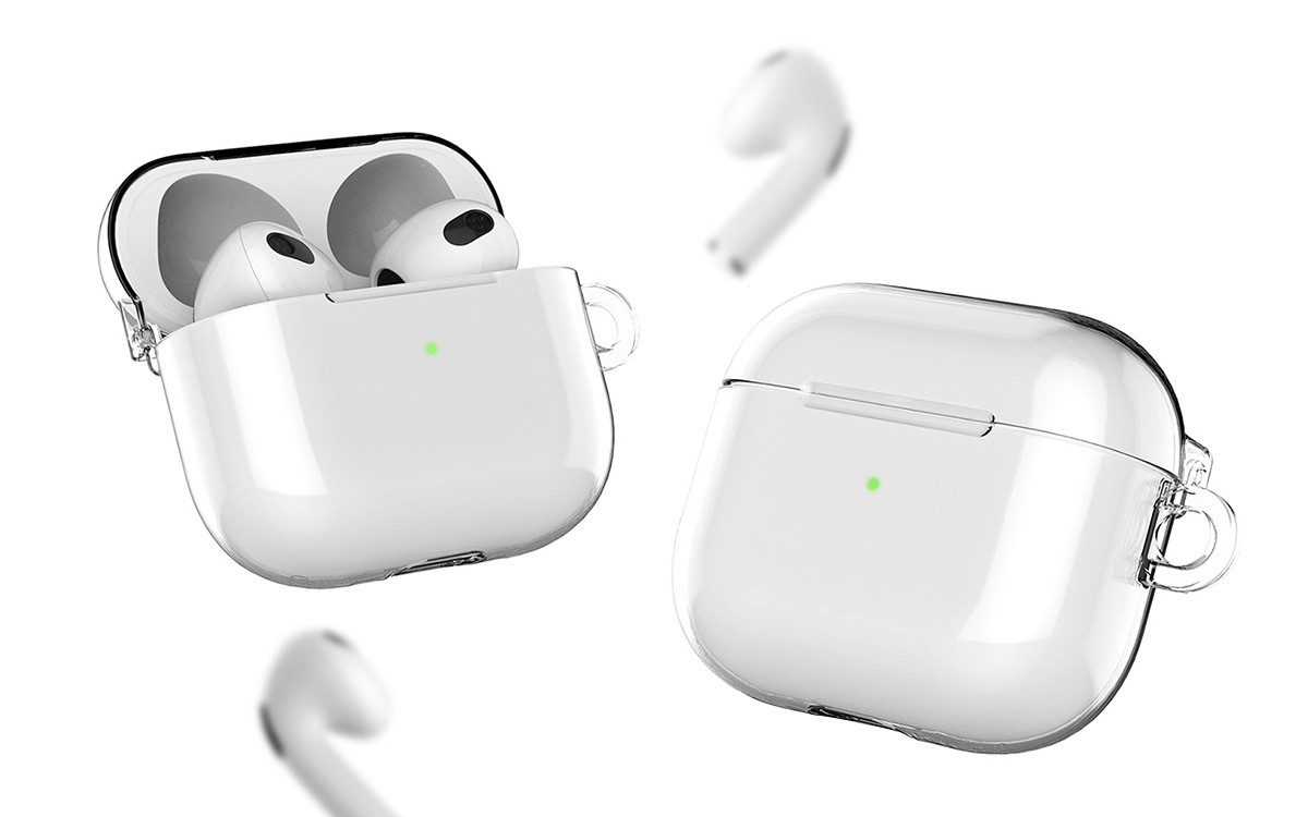 ファッションデザイナー 最新AirPods 3代目 クリアハードケース 耐衝撃