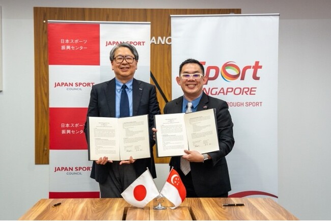左より、JSC 理事長 芦立訓、SportSG CEO アラン・ゴー