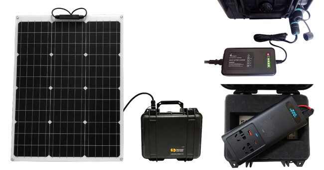 可搬型太陽光発電システム「SG12-M50SPM-B30LIM-AC220V」 可搬型太陽光発電システム「SG12-M50SPM-B30LIM-AC220V」