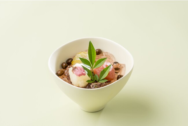 桜が香る 桜道明寺あんみつ きび糖蜜添え 桜が香る 桜道明寺あんみつ きび糖蜜添え