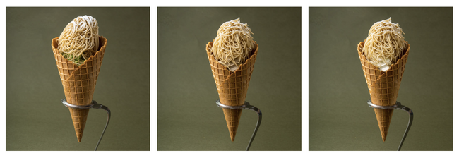 左から）和もんぶらんソフト抹茶、ほうじ茶、みるく（ラゾーナ川崎店）